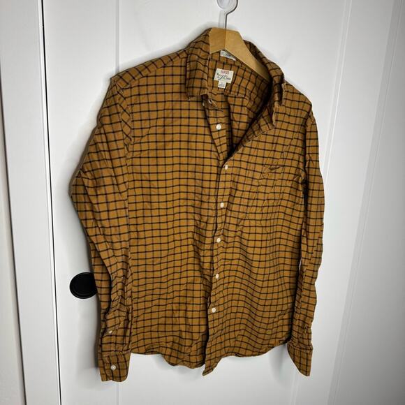 J. Crew All Cotton Oxford Slim Button Down Plaid Shirt Size Large - Picture 1 of 5